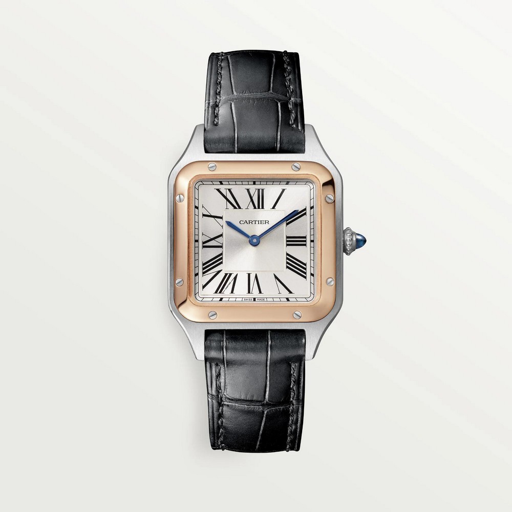 Đồng Hồ Cartier Santos-Dumont Small Watch Nam Đen Xám Vàng